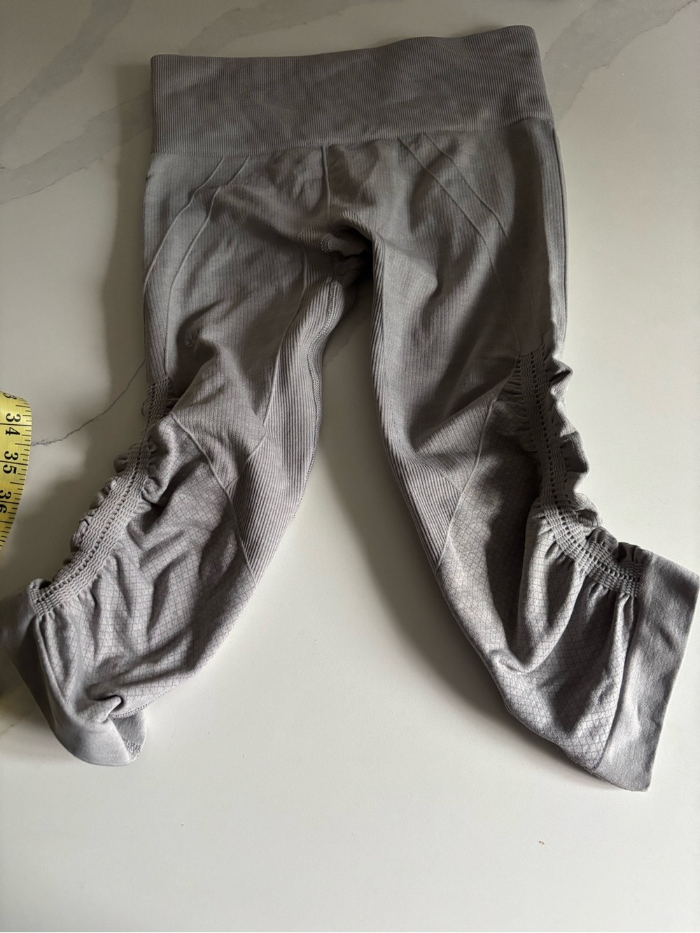 lululemon athletica Gray Capri Leggings with Ruched Hem